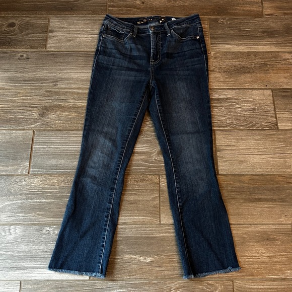 Seven7 Denim - Seven7 Est 1964 Women's Size 4 Dark Wash Flare Raw Hem Jeans